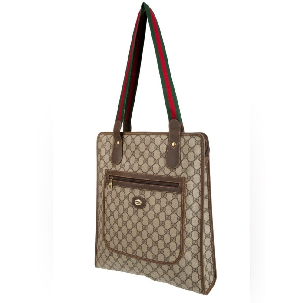 Gucci - GG Supreme Messenger Bag‎ - Canvas w/ Leather Trim -Brown, Red & Green -